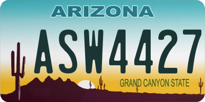 AZ license plate ASW4427
