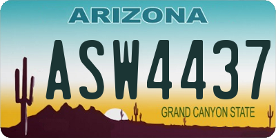 AZ license plate ASW4437