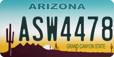 AZ license plate ASW4478
