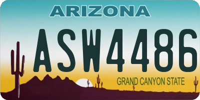 AZ license plate ASW4486