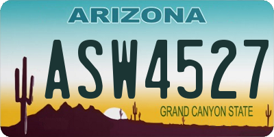 AZ license plate ASW4527