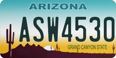 AZ license plate ASW4530