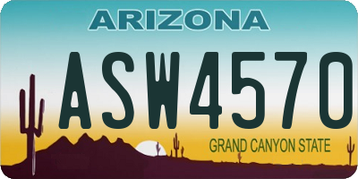 AZ license plate ASW4570