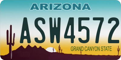 AZ license plate ASW4572