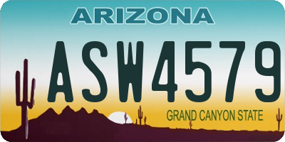 AZ license plate ASW4579