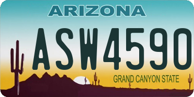 AZ license plate ASW4590