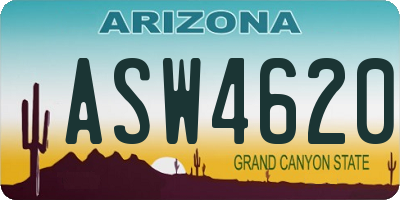 AZ license plate ASW4620