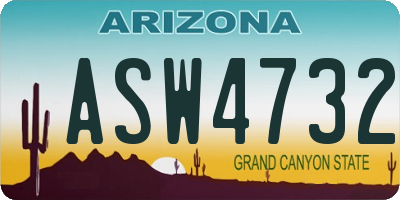 AZ license plate ASW4732