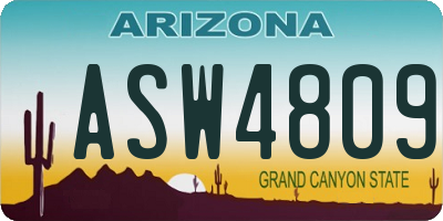 AZ license plate ASW4809