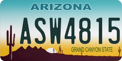 AZ license plate ASW4815