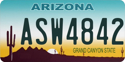 AZ license plate ASW4842