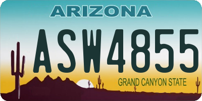 AZ license plate ASW4855