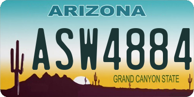 AZ license plate ASW4884