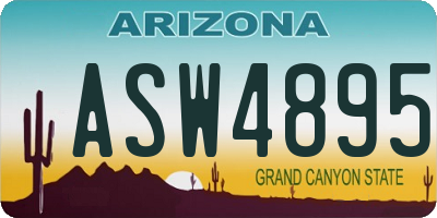 AZ license plate ASW4895