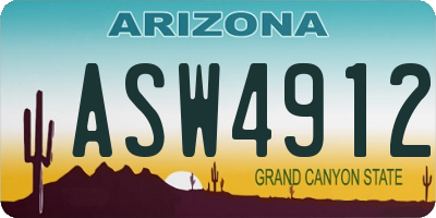 AZ license plate ASW4912