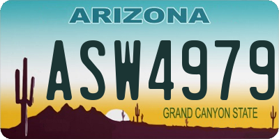 AZ license plate ASW4979