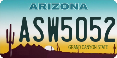 AZ license plate ASW5052