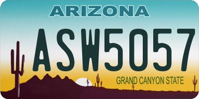 AZ license plate ASW5057