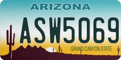 AZ license plate ASW5069