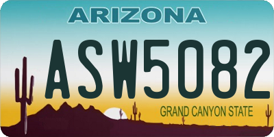 AZ license plate ASW5082