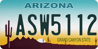 AZ license plate ASW5112