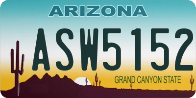 AZ license plate ASW5152