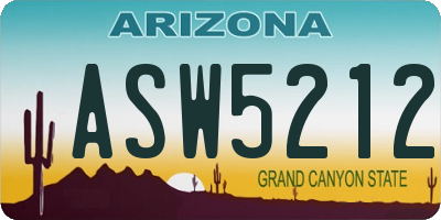 AZ license plate ASW5212