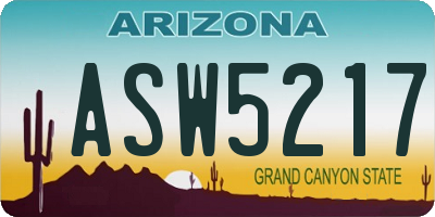 AZ license plate ASW5217