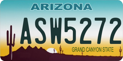 AZ license plate ASW5272