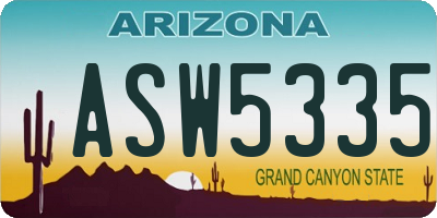 AZ license plate ASW5335