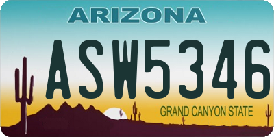 AZ license plate ASW5346