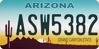 AZ license plate ASW5382