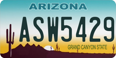 AZ license plate ASW5429