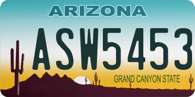 AZ license plate ASW5453