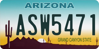 AZ license plate ASW5471