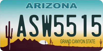 AZ license plate ASW5515