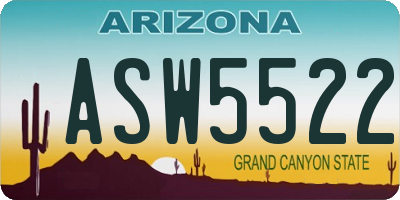 AZ license plate ASW5522