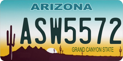 AZ license plate ASW5572