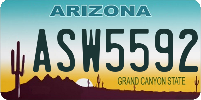 AZ license plate ASW5592