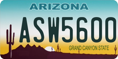 AZ license plate ASW5600
