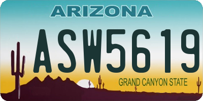 AZ license plate ASW5619