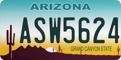 AZ license plate ASW5624