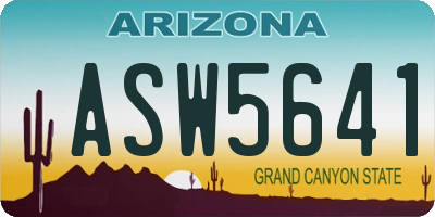AZ license plate ASW5641