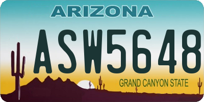 AZ license plate ASW5648