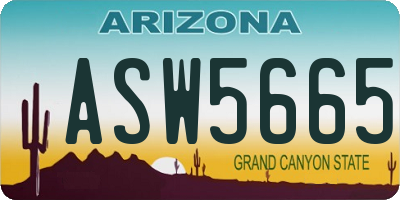 AZ license plate ASW5665