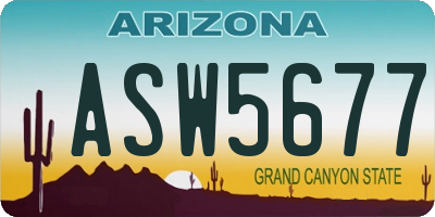 AZ license plate ASW5677