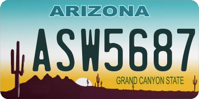 AZ license plate ASW5687