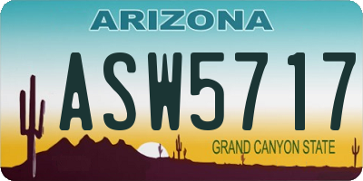 AZ license plate ASW5717