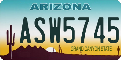 AZ license plate ASW5745