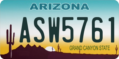 AZ license plate ASW5761